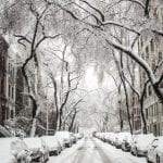 Snow in Borough Park, New York