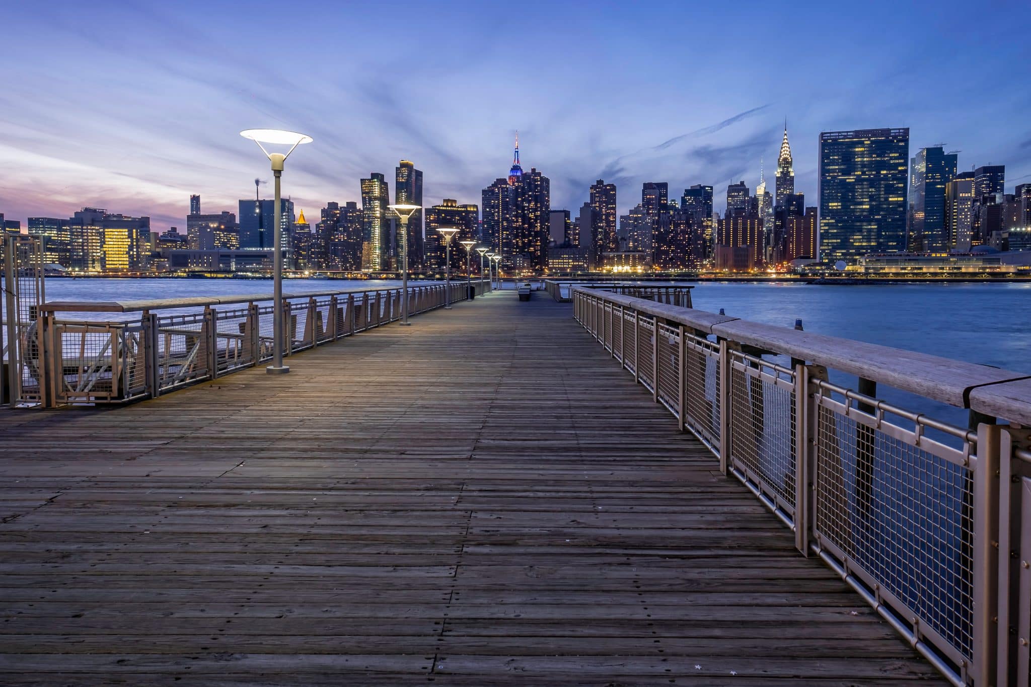 Gantry Plaza State Park overlooking the East River in Long Island City