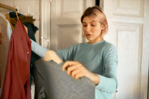 Declutter before you organize a very small closet